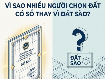 VÌ SAO NGÀY CÀNG NHIỀU NGƯỜI ƯU TIÊN ĐẤT PHÂN LÔ CÓ SỔ THAY VÌ ĐẤT DIỆN TÍCH LỚN CHƯA TÁCH THỬA?