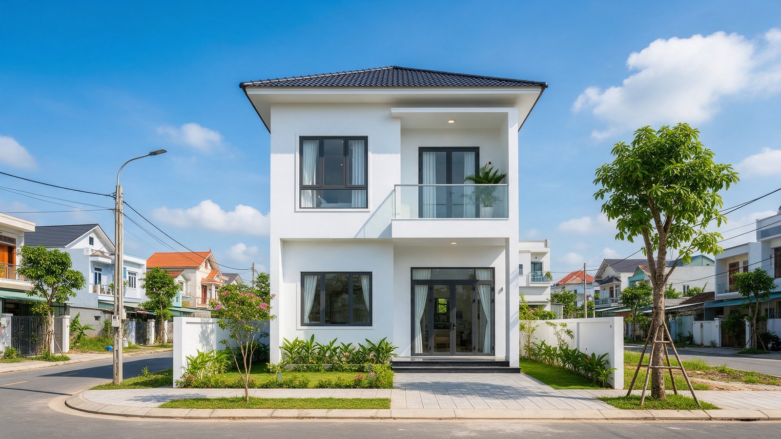 Căn nhà mới xây hai tầng tại khu dân cư vùng Long Thành