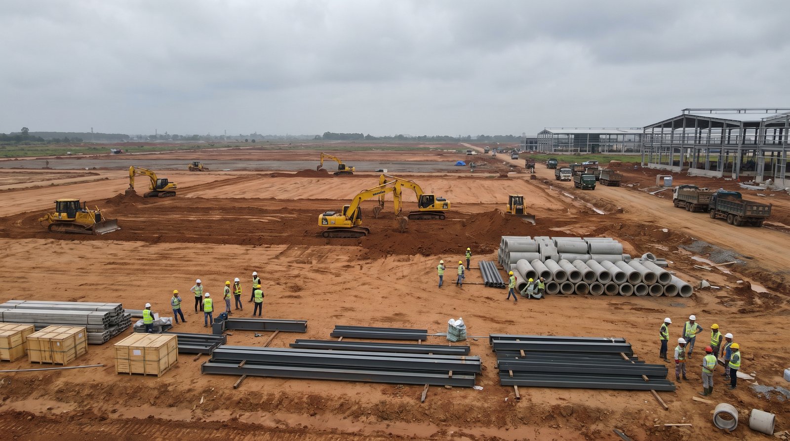 Công trường động thổ dự án tại Khu Công nghệ cao Long Thành