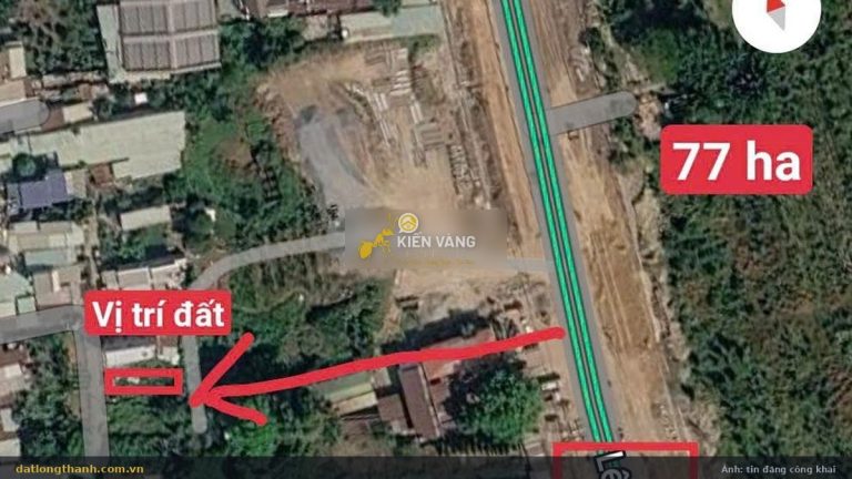 Ảnh định vị lô đất 93,4 m² xã An Phước, Long Thành: vị trí trong khu dân cư, cách trục đường Lê Duẩn một đoạn, gần khu 77 ha