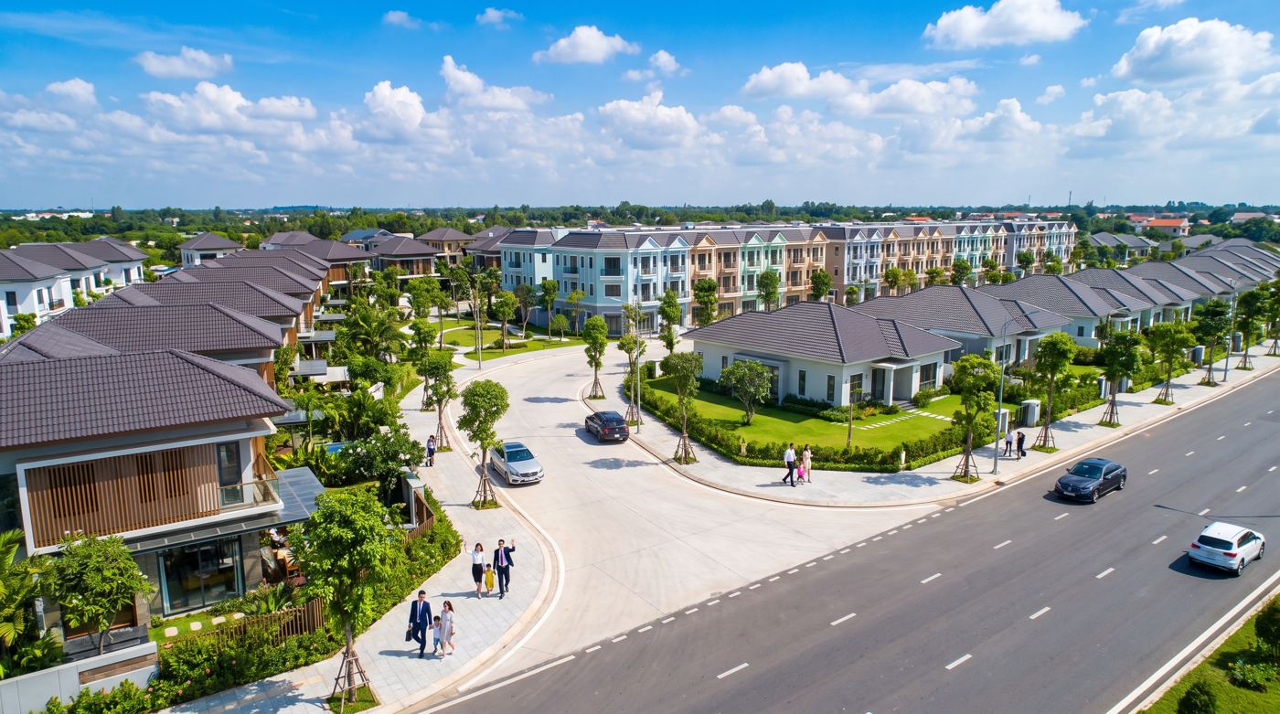 Đường đấu nối từ khu dân cư ra đường chính