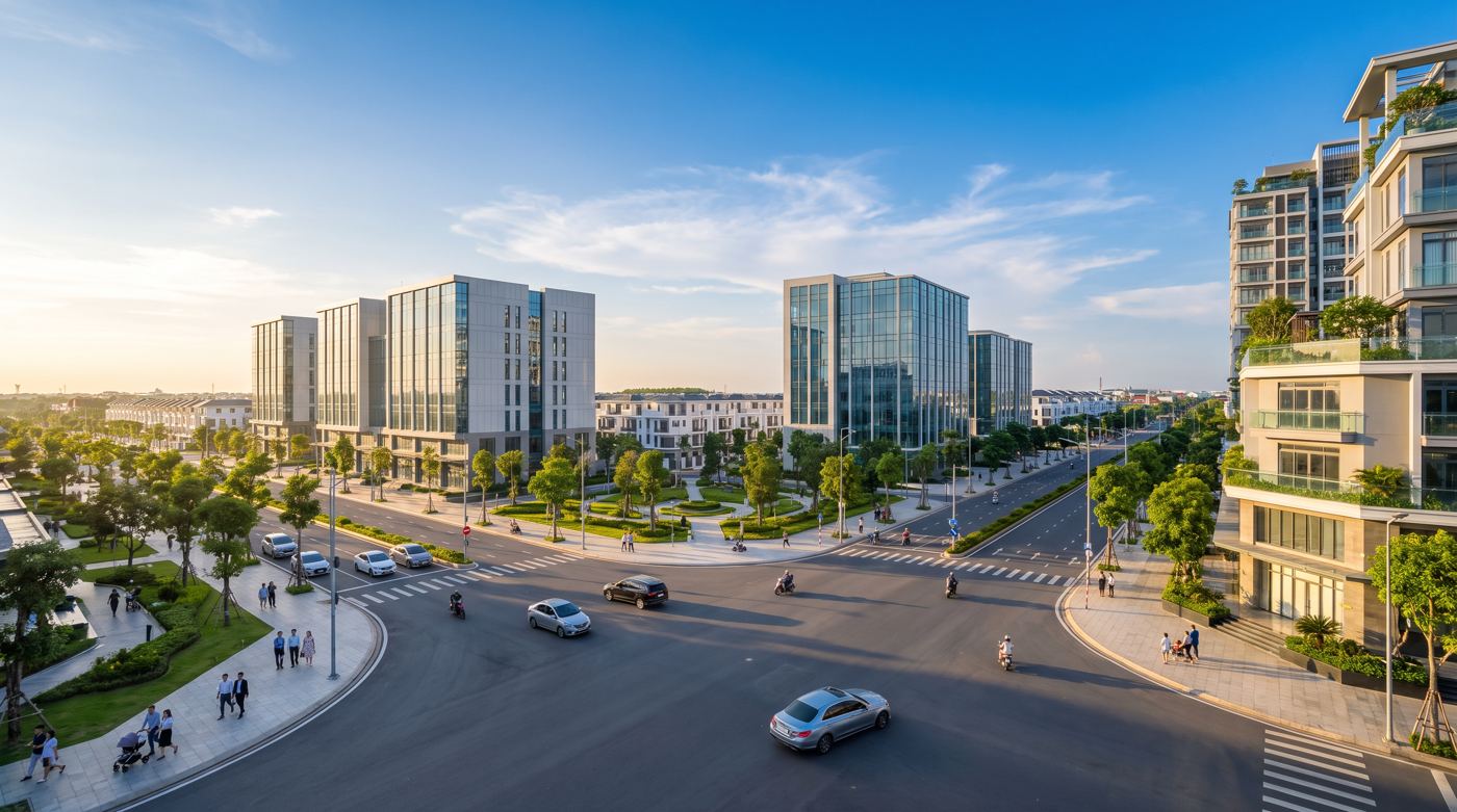 Vị trí khu Long An cũ và các trục đường chính