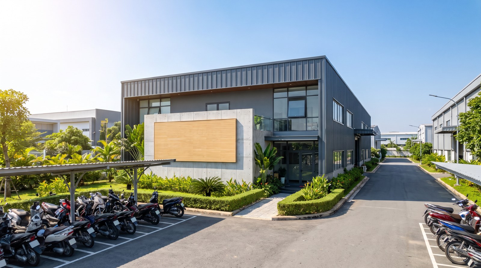 Nhà xưởng hiện đại trong khu công nghiệp Long Đức do liên doanh Nhật Bản đầu tư