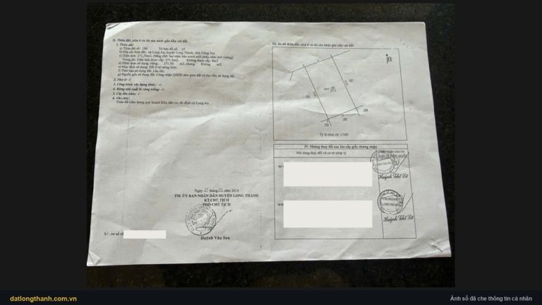 Sổ thửa 190 tờ 12 xã Long An cũ, nay xã Long Thành, 271,5 m² đất ở tại nông thôn