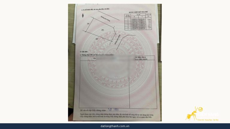 Sơ đồ thửa 595 xã Lộc An Long Thành hai mặt tiền đường