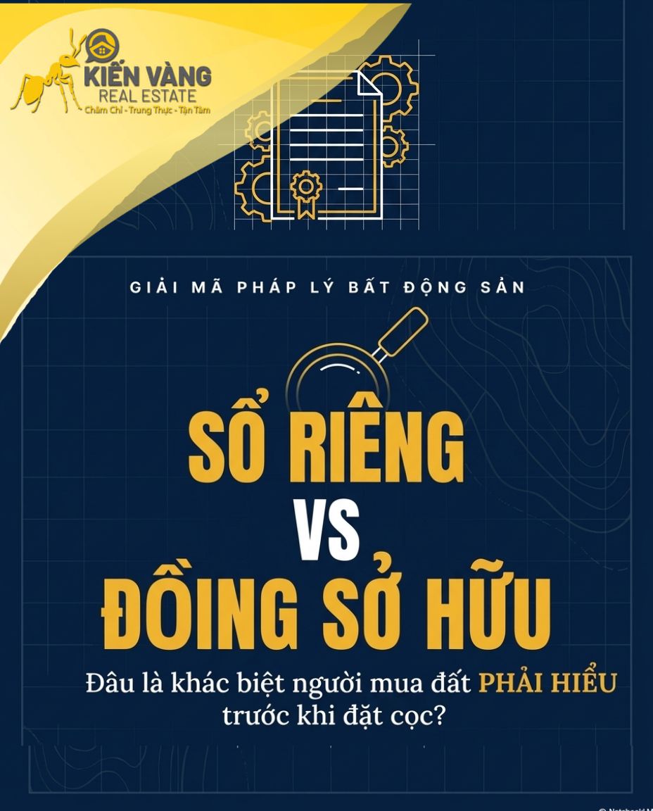 SỔ RIÊNG VS ĐỒNG SỞ HỮU: ĐÂU LÀ KHÁC BIỆT NGƯỜI MUA ĐẤT PHẢI HIỂU TRƯỚC KHI ĐẶT CỌC