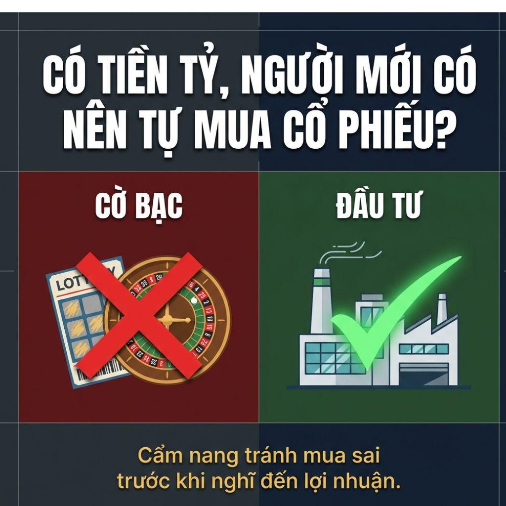 NGƯỜI MỚI CÓ NÊN TỰ MUA CỔ PHIẾU KHÔNG? CẨM NANG TRÁNH MUA SAI TRƯỚC KHI NGHĨ ĐẾN LỢI NHUẬN