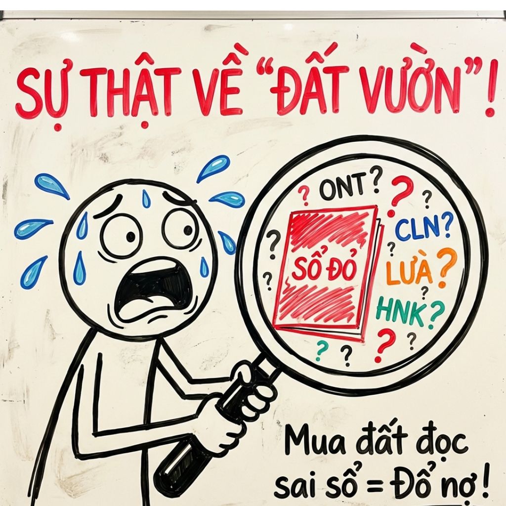 PHÂN BIỆT ĐẤT THỔ CƯ, ĐẤT VƯỜN VÀ ĐẤT NÔNG NGHIỆP TRÊN SỔ ĐỎ